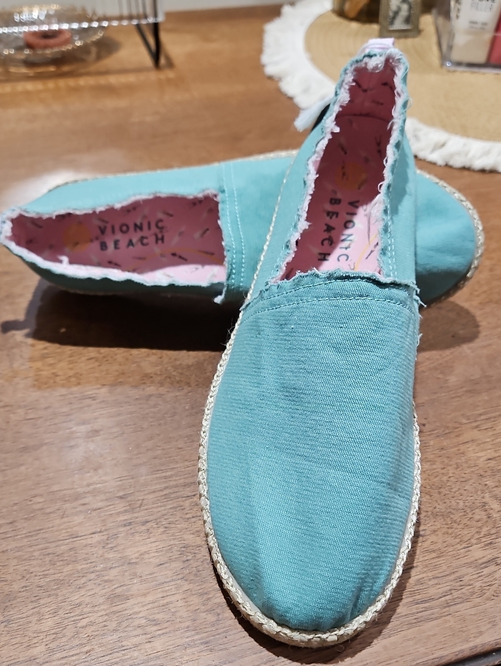 Vionic Teal Canvas Espadrille Slip-On